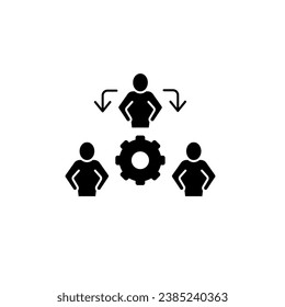 Zeilensymbol für das Zusammenarbeitskonzept. Einfache Elementgrafik.Konzept der Zusammenarbeit umrissen Symboldesign.