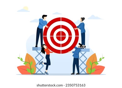 collaboration concept, organizational goal, business goals or goals and achievement, company target, teamwork developing common goals or ambitions, business people linking targets together