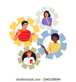 Collaboration concept. Symbol of teamwork, cooperation, partnership. Vector illustration. Flat.