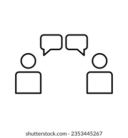 Collaboration, Conversation line icon, linear style Chat symbol illustration on white background..eps