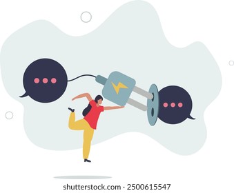 collaboration or cooperate to success, connect idea for solution concept.flat design with people.
