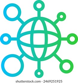 Collaboration diplomacy icon with blue and green gradient outline style. teamwork, team, business, group, cooperation, people, together. Vector Illustration