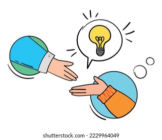Concepto de discusión de colaboración. Ilustración vectorial del trabajo en equipo. Ilustración conceptual de un buen negocio 