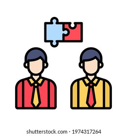 Collaboration, discussion, teamwork, strategy icon vector image. Can also be used for project management. Suitable for use on web apps, mobile apps and print media.
