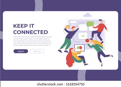 Collaboration File Sharing Landing Page Simple Illustration UI Design Website