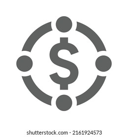 Collaboration, finance, revenue icon. Gray vector graphics.