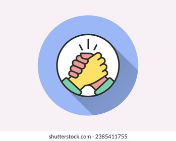 Collaboration flat icon. Simple illustration with long shadow for graphic and web design.