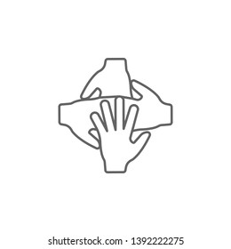 Collaboration, friends, hands icon. Element of friendship icon. Thin line icon for website design and development, app development. Premium icon