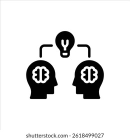 collaboration glyph icon. idea solid illustration