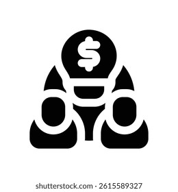 collaboration glyph icon. Strong and solid vector icon for websites, mobile interfaces, presentations, and visual branding. High quality and easy to edit.