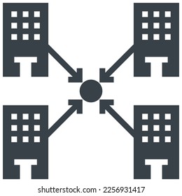 icono de estilo glifo colaborativo para ui, ux, web, app, folleto, volante y diseño de presentación, etc.