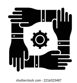 Collaboration Glyph Vector Icon which can easily modified

