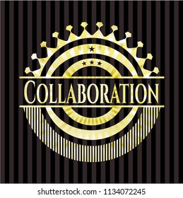 Collaboration gold emblem or badge