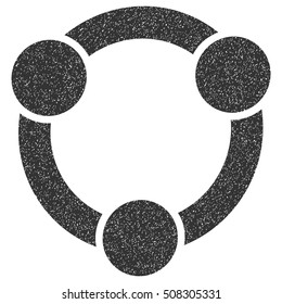 Collaboration grainy textured icon for overlay watermark stamps. Flat symbol with scratched texture. Dotted vector gray ink rubber seal stamp with grunge design on a white background.
