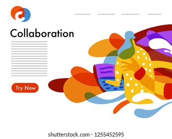 Collaboration graphic abstract style