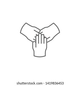 collaboration hands outline icon. Elements of friendship line icon. Signs, symbols and vectors can be used for web, logo, mobile app, UI, UX