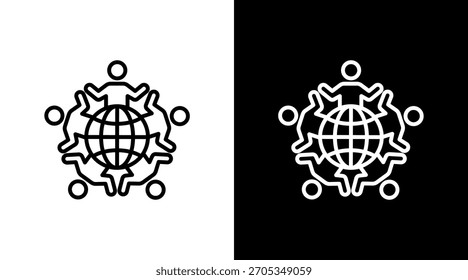 Diseño de conjunto de iconos blancos de Collaboration Hub