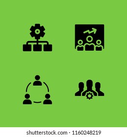 collaboration icon. 4 collaboration set with team and organization vector icons for web and mobile app