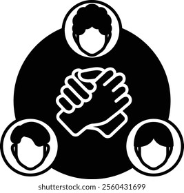 Collaboration Icon - Black Filled Style - Meritocracy Theme