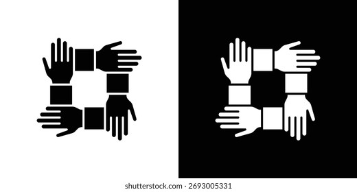 Collaboration icon. The black silhouette vector