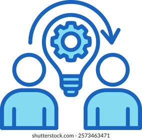 Collaboration Icon Blue Vector Illustration