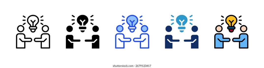 Coleção de Ícones de Colaboração com Vários Estilos