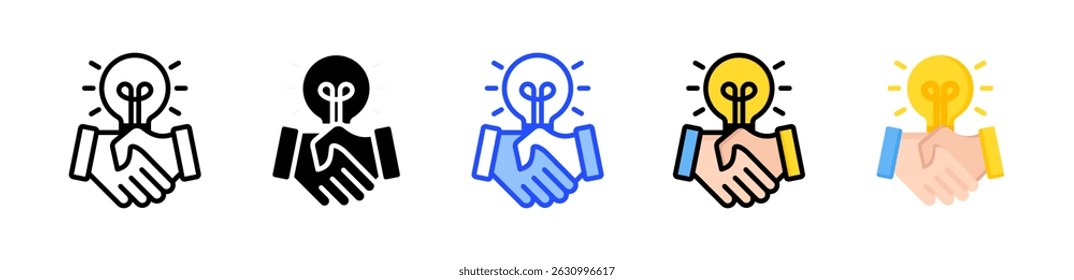 Collaboration Icon Collection With Multiple Styles
