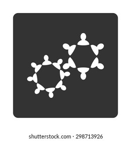 Collaboration icon from Commerce Buttons OverColor Set. Vector style is white and gray colors, flat square rounded button, white background.