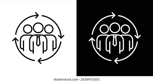 collaboration icon. contain leadership, organization, teamwork, workflow thin line icon symbol sign. vector illustration