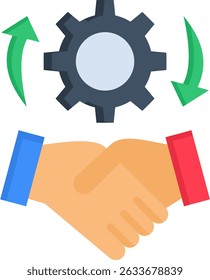 Flaches Vektorgrafik-Symbol für Zusammenarbeit