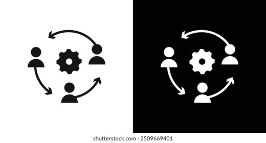 collaboration icon Flat vector set outline