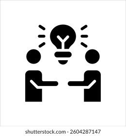 Collaboration Icon in Glyph Style Vector Illustration