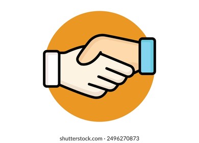 Collaboration icon. handshake icon. icon related to innovation. colored outline icon style. business elements vector illustration