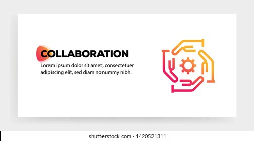 COLLABORATION ICON AND ILLUSTRATION CONCEPT