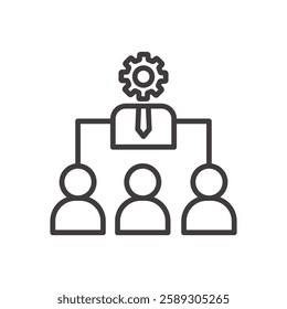 collaboration icon isolated stroke in black color