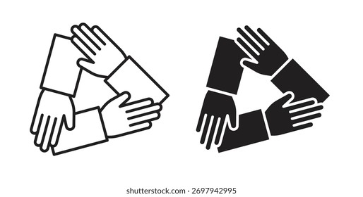Línea de iconos de colaboración. eps 10 Ilustración vectorial