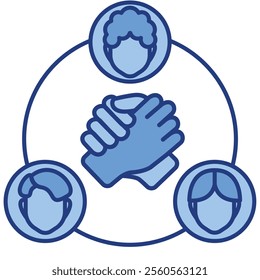 Collaboration Icon - Lineal Blue Style - Meritocracy Theme