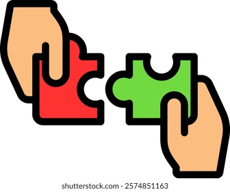 Collaboration Icon Lineal Color Vector Illustration