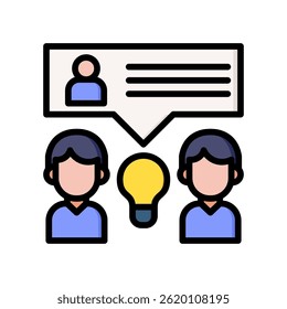 Ícone de colaboração Ilustração de vetor de cor linear
