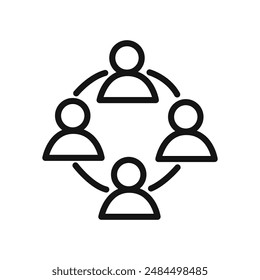 collaboration icon linear vector graphics sign