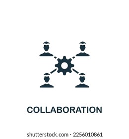 Collaboration icon. Monochrome simple sign from collaboration collection. Collaboration icon for logo, templates, web design and infographics.