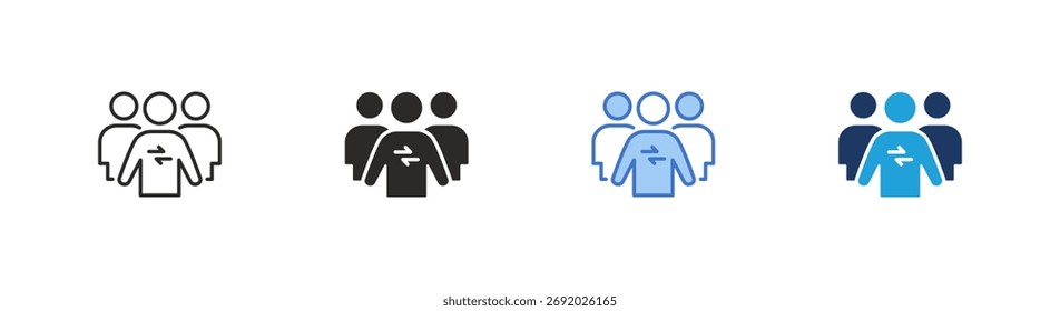 Icono de colaboración colección de estilos múltiples