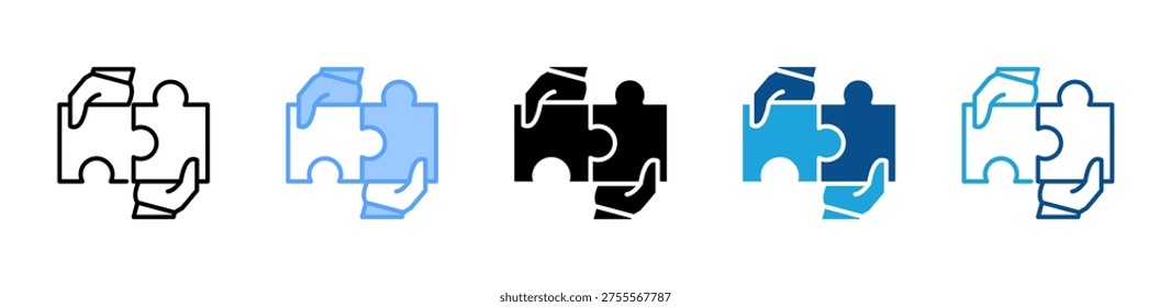 Collaboration icon multiple style and collection