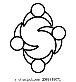 collaboration icon Outline vector symbol sign
