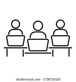 Collaboration icon. Outline collaboration vector icon for web design isolated on white background