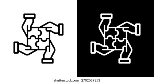 Conjunto de iconos de colaboración. Diseño De Línea Limpia Con Versiones Claras Y Oscuras Para Un Uso Versátil.