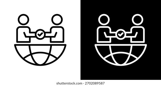 Conjunto de iconos de colaboración. Diseño De Línea Limpia Con Versiones Claras Y Oscuras Para Un Uso Versátil.