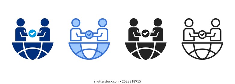 Colaboração Ícone Definir Coleção de Estilos Diferentes