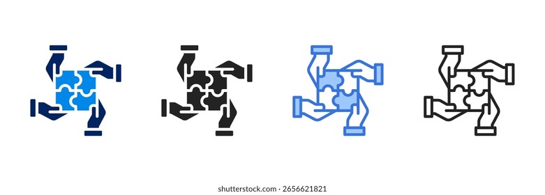 Conjunto de iconos de colaboración Colección de estilo diferente