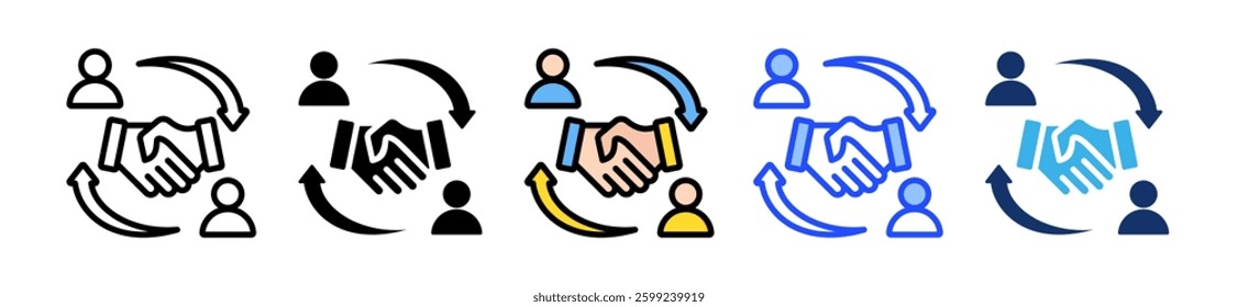 Collaboration Icon Set With Multiple Style Collection